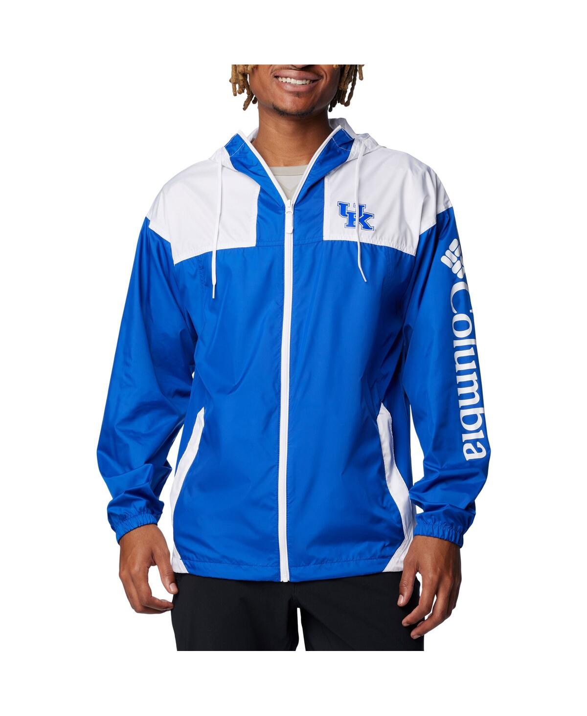 Columbia Men's Royal Kentucky Wildcats Flash Challenger Omni-shade Full-zip Windbreaker Hoodie Jacket In Blue