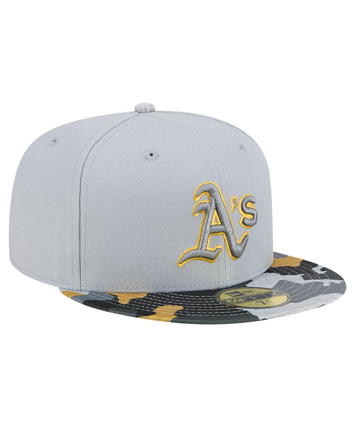 New Era Men'sOakland Athletics Active Team Camo 59FIFTY Fitted Hat - Gray
