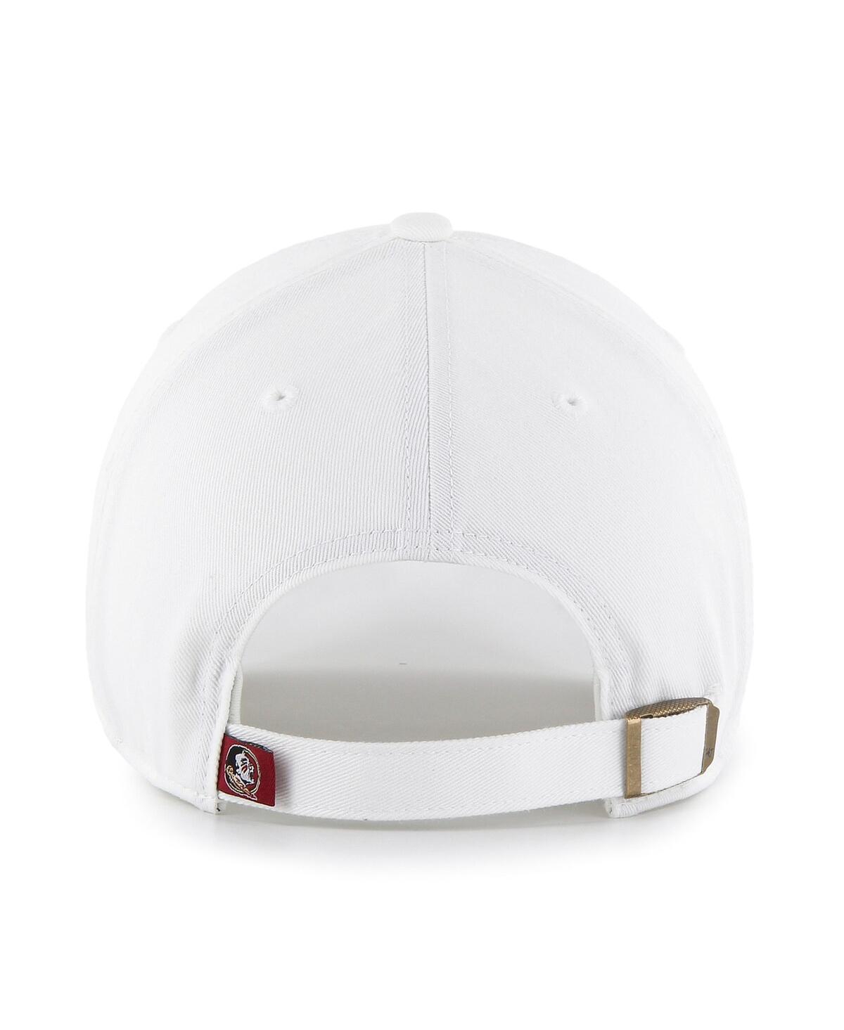 47 Brand Women's White Florida State Seminoles Sidney Clean Up Adjustable Hat In White