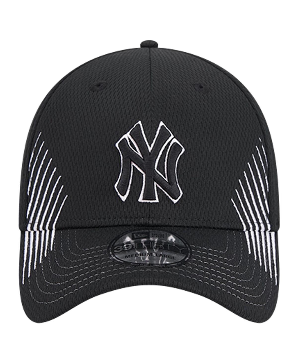 New Era Men'sNew York Yankees Active Dash Mark 39THIRTY Flex Hat - Black
