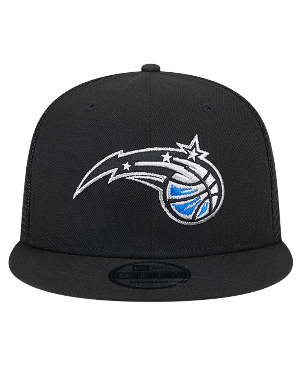 NEW ERA MEN'S BLACK ORLANDO MAGIC EVERGREEN MESHBACK 9FIFTY SNAPBACK HAT 