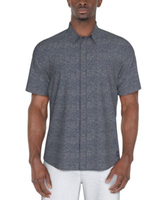 Men's Textured Short-Sleeve Fruit Print Shirt