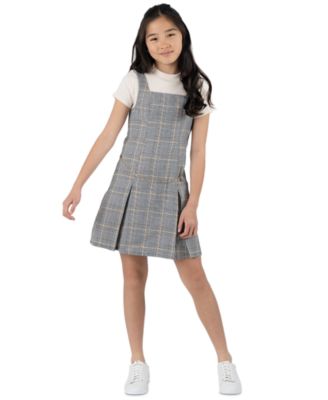 Rare Editions - Big Girls T-Shirt, Pleated Plaid Jumper & Hair Clip, 3 Piece Set