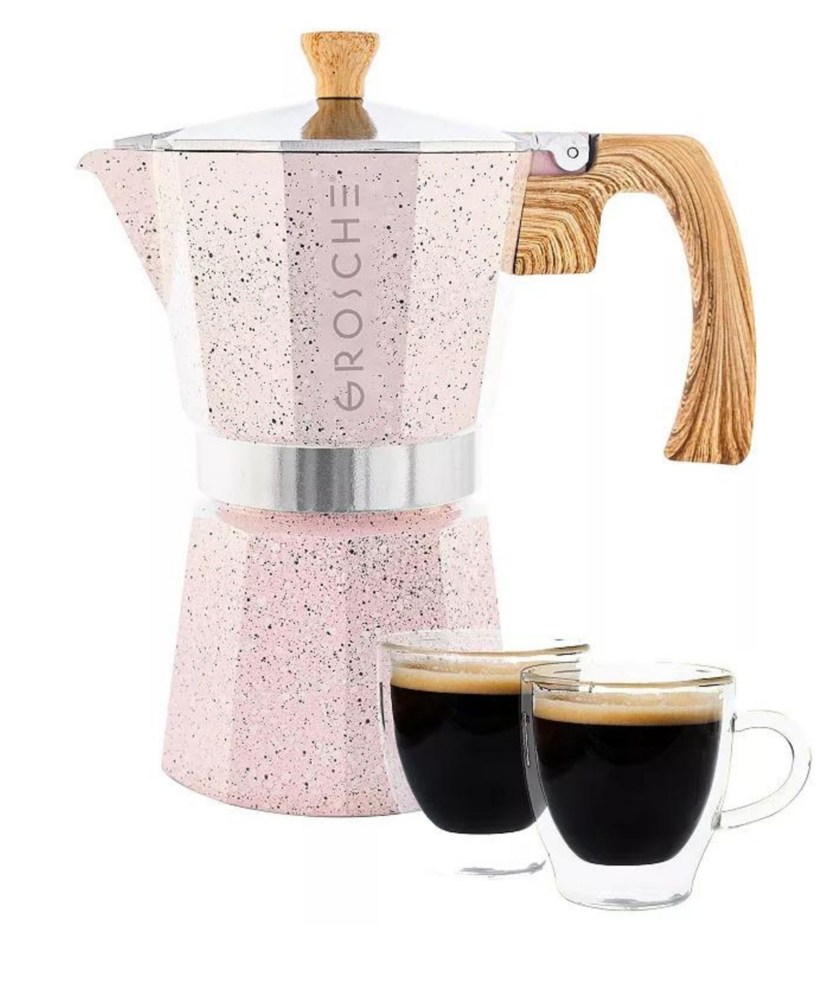 Grosche Milano Stone Expresso Elegance: Moka Pot Espresso Cup Set In Indigo Blue