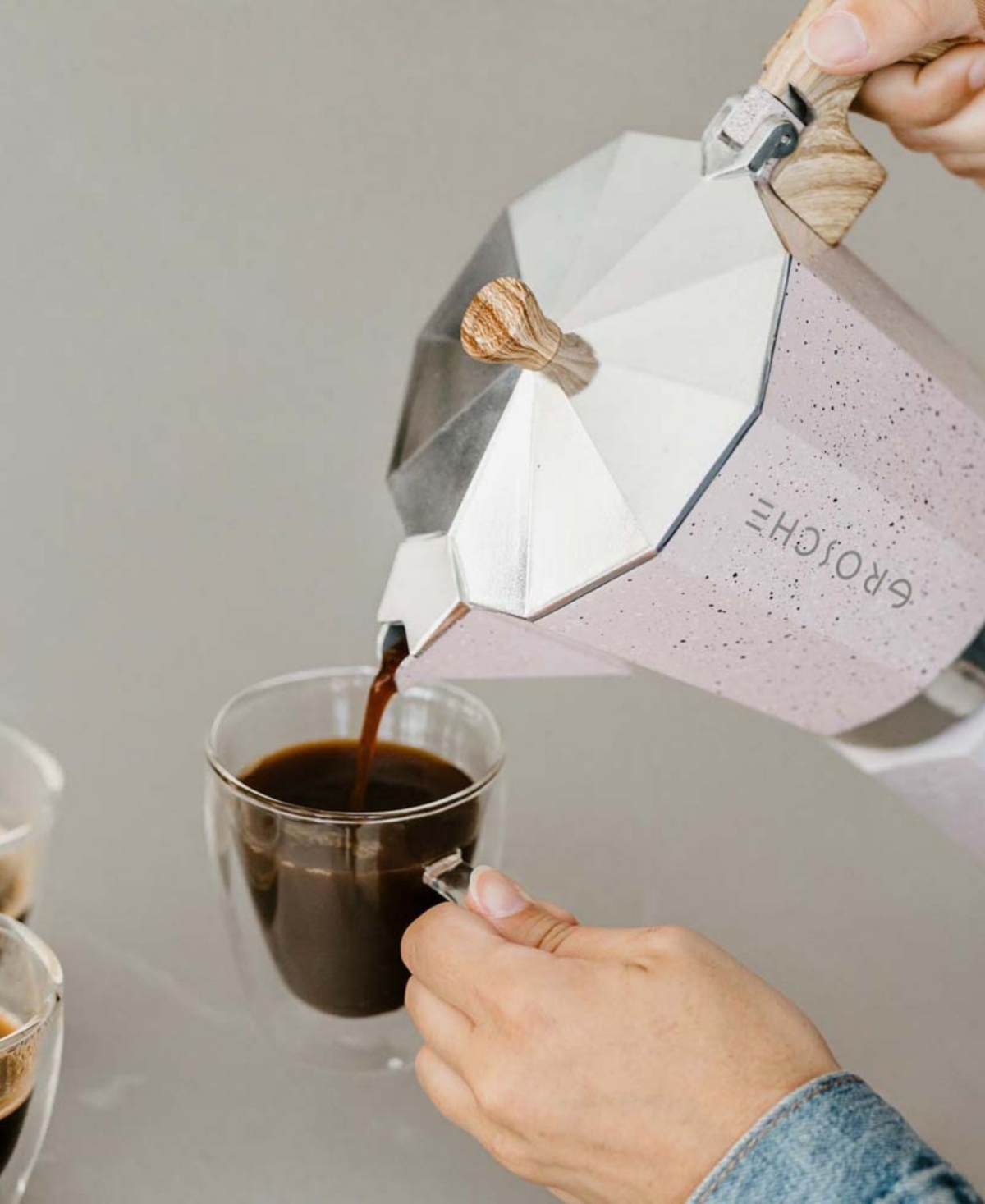 Grosche Grind Brew Duo: Milano Stone Moka Pot Bremen Burr Grinder In Fossil Grey