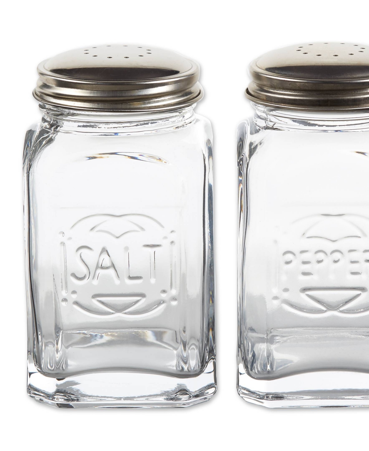 Rsvp International Retro Glass Amber 2 Piece 8 Ounce Retro Style Salt Pepper Set In White