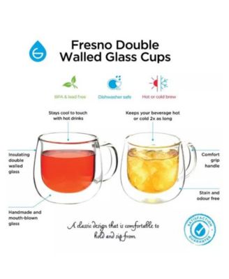Ultimate-Infusion Pour Share Set:Bali Water Infuser Pitcher with 2 Sets of Fresno Glass Mugs