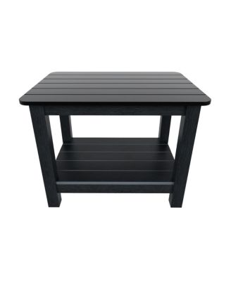 2-Piece Outdoor Folding Adirondack Chair with Side Table Set