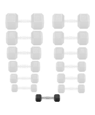 Rubber Coated Hex Dumbbell Hand Weights, 3 lb Pair