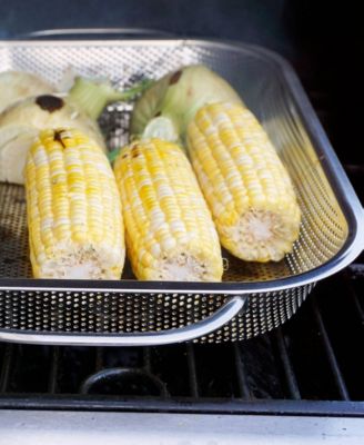 Precision Pierced Stainless Steel 17.5x11x2" BBQ Roasting Pan