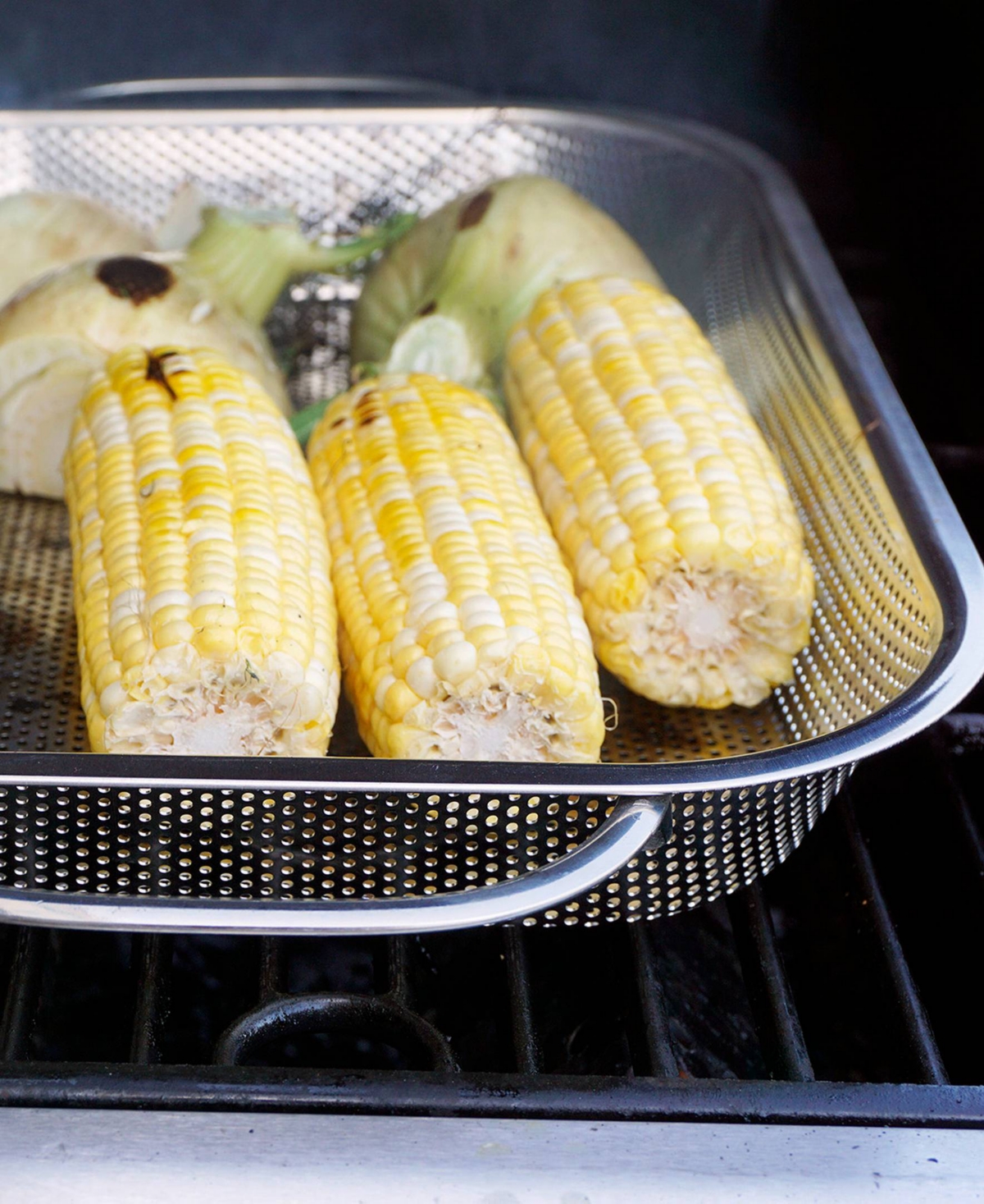 Rsvp International Precision Pierced Stainless Steel 17.5x11x2" Bbq Roasting Pan In Gray