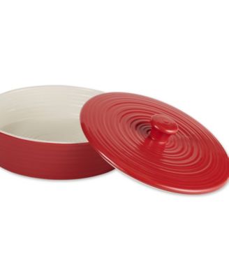 8.5" D Stoneware Red Tortilla Warmer
