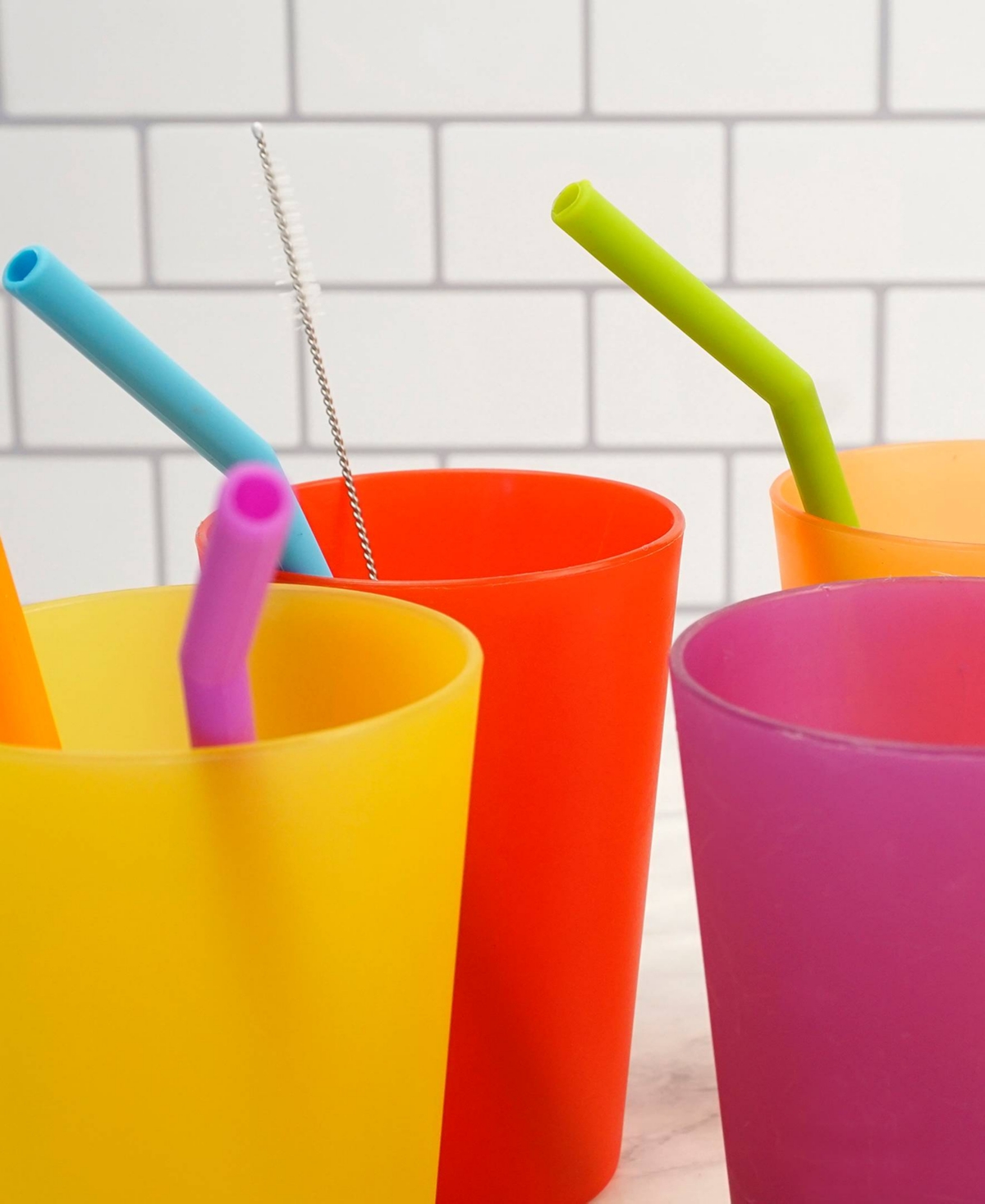Rsvp International Silicone 6 Piece 6.5" Straw Set In Multi