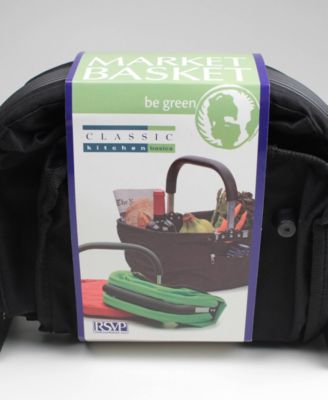 Aluminum Frame 17x11x18" Black Foldable Market Basket