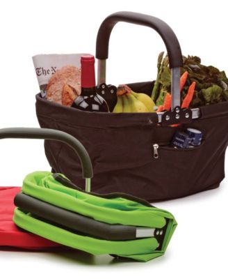 Aluminum Frame 17x11x18" Black Foldable Market Basket