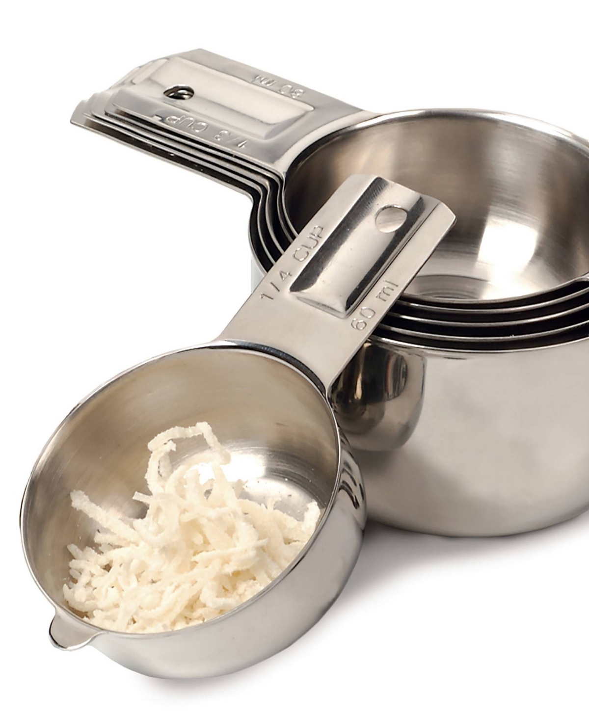 Rsvp International Endurance Stainless Steel 6 Piece Nesting Measuring Cup Set