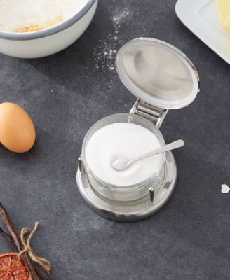 Endurance Stainless Steel 6x4x3" Salt Server and Spoon Set