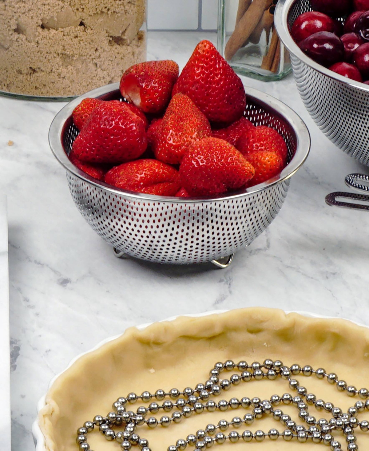 RSVP INTERNATIONAL ENDURANCE PRECISION PIERCED STAINLESS STEEL 2 PINT BERRY COLANDER 