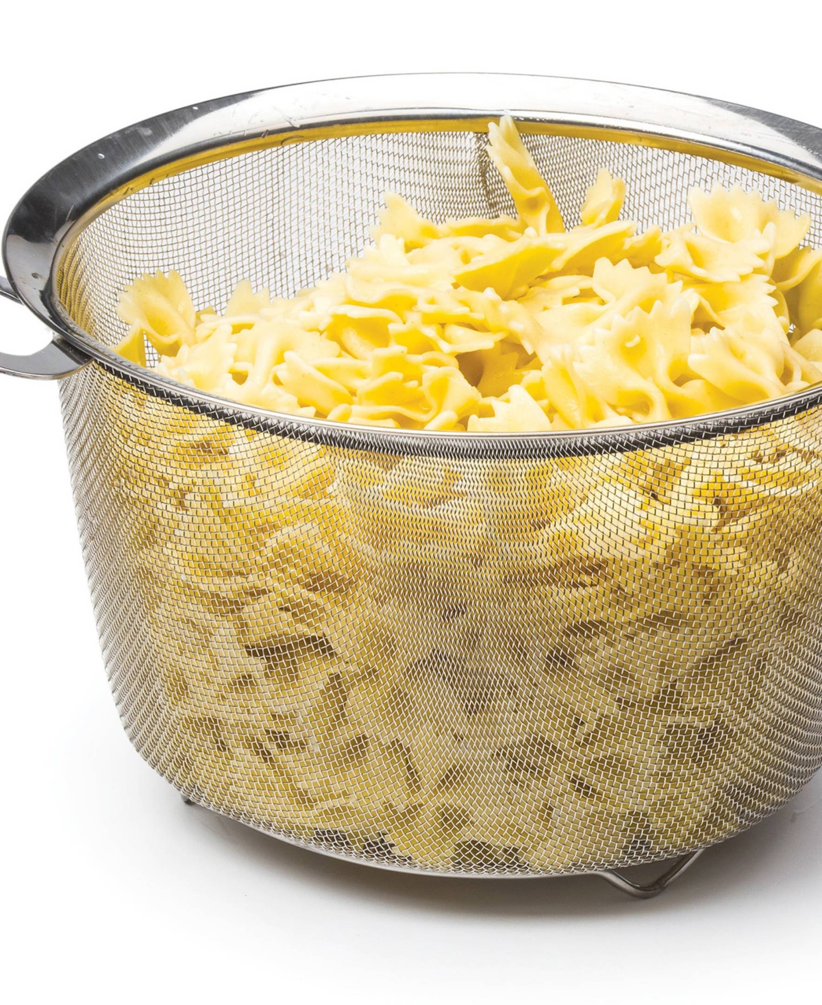 RSVP INTERNATIONAL ENDURANCE STAINLESS STEEL 4 QUART WIDE RIM MESH COLANDER BASKET 