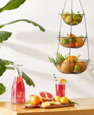 Woven Wire 3 Tier Bronze Hanging Basket