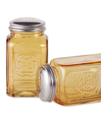Retro Glass Amber 2 Piece 8 Ounce Retro Style Salt Pepper Set