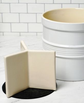 Stoneware 7.5" D x 7" H White Oversized Tool Crock