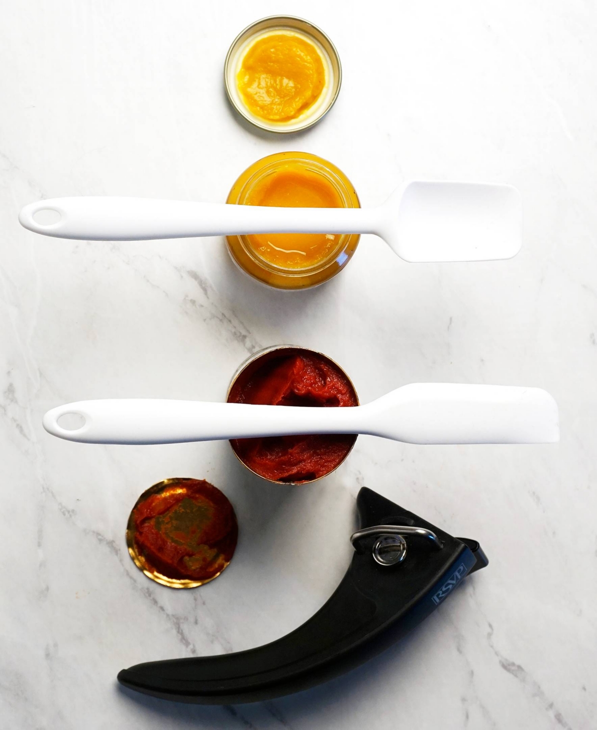 Rsvp International Silicone Coated Steel 2 Piece 8" Ela Series White Mini Spatula Set In White