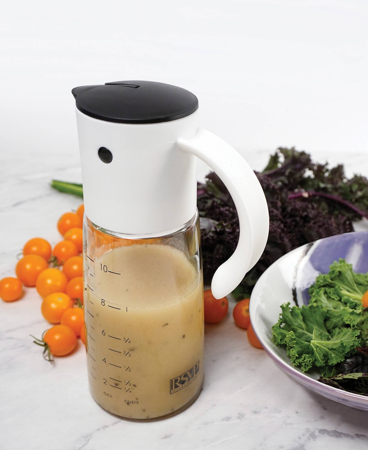 Shop Rsvp International Glass 1.25 Cup And Dressing Dispenser In White