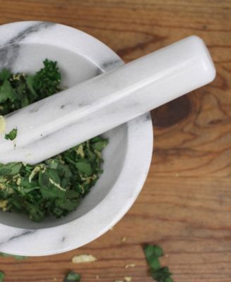 White Marble Mortar Pestle Set