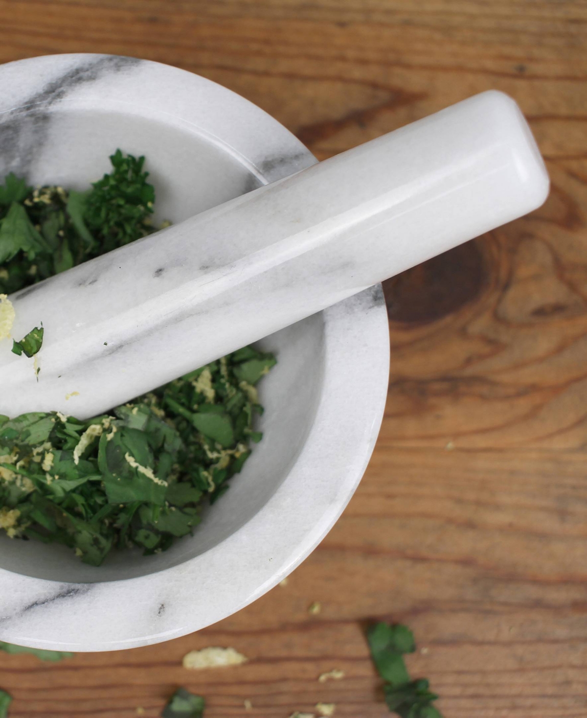 Rsvp International White Marble Mortar Pestle Set In White