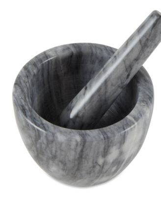 Gray Marble Mortar Pestle Set