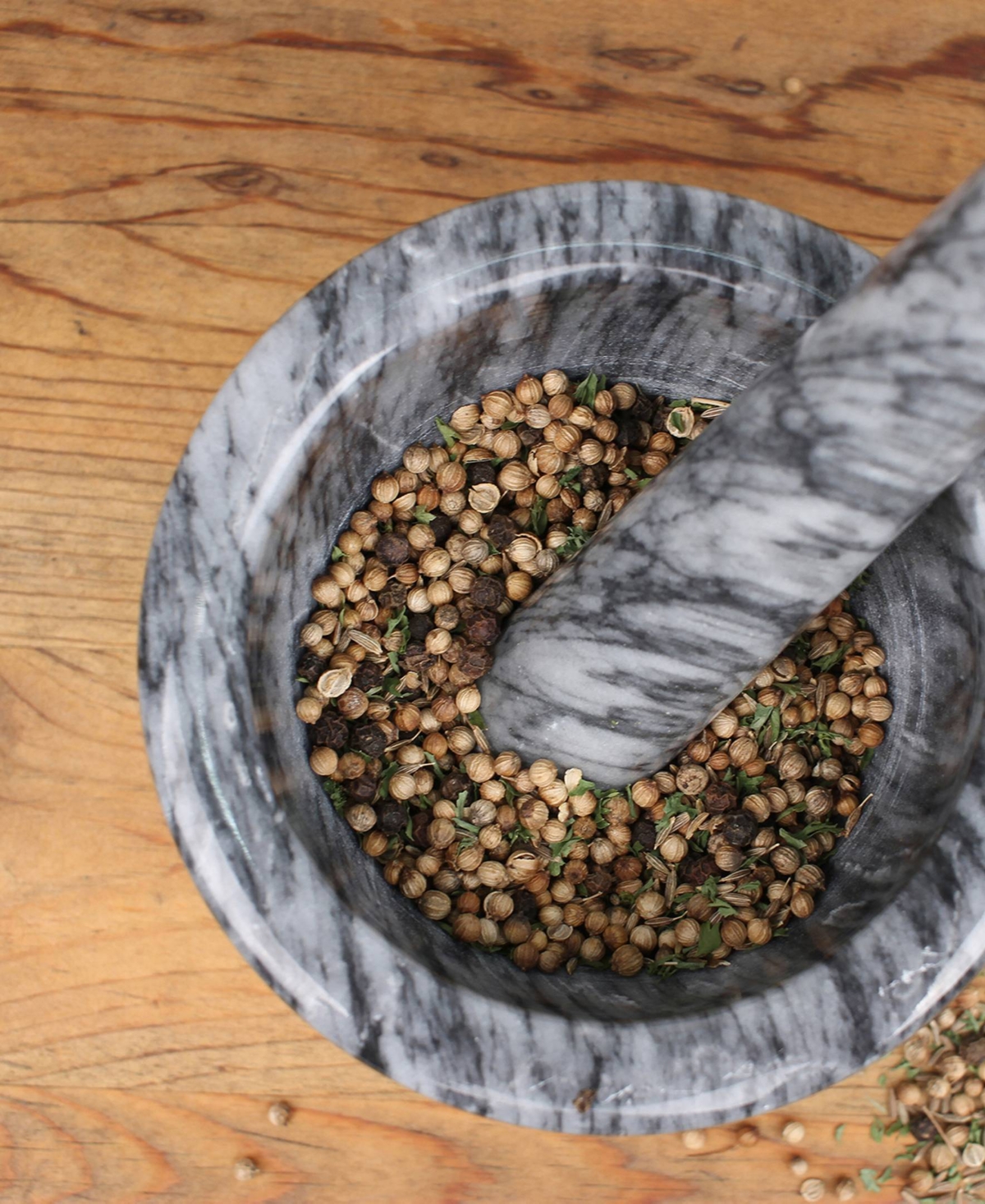 Rsvp International Gray Marble Mortar Pestle Set In Gray