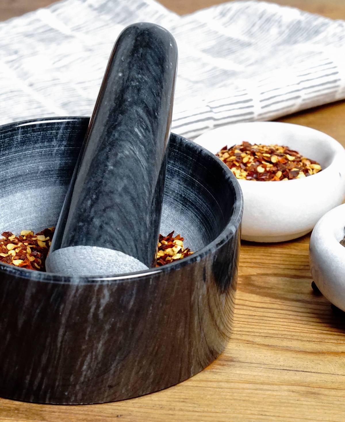 Shop Rsvp International Black Marble Mortar Pestle Set
