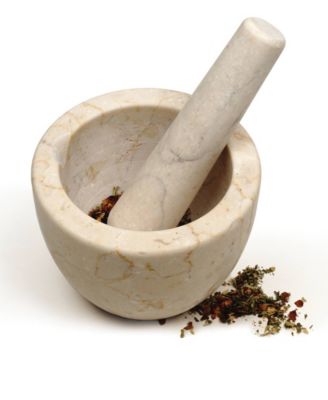 Beige Marble Mortar Pestle Set