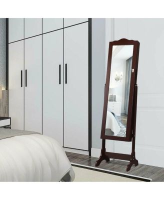 14 LED Jewelry Armoire Cabinet with Full Length Mirror and 4 Tilting Angles