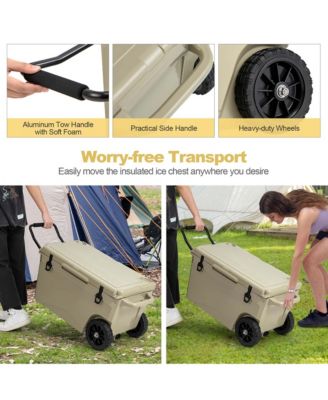 75 Qt Portable Cooler Roto Molded Ice Chest Insulated 5-7 Days