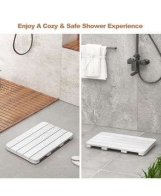 21.5" x 13.5" Bath Mat Waterproof HIPS Spa Shower Mat with Non Slip Foot Pads