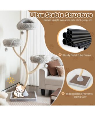 Cat Tree Tower 70'' Multi-Level Kitten Activity Center with 3 Perches & Balls