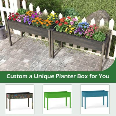 Wooden Raised Vegetable Garden Bed Elevated Grow Vegetable Planter