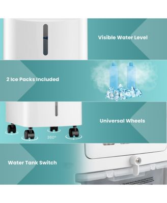 4-in-1 Evaporative Air Cooler w/ Fan & Humidifier Remote Control Ice Packs