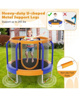 48" Mini Trampoline with Enclosure Heavy-Duty Metal Frame U-shaped Legs