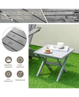 Outdoor Folding Side Table Weather-Resistant HDPE Adirondack Table