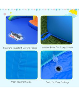 Inflatable Bounce House Water Splash Pool Dual Slide Climbing Wall