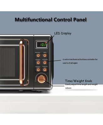 0.7Cu.ft 700W LED Retro Countertop Microwave Oven
