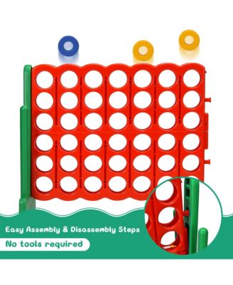 2 Pcs Giant 4 in A Row Jumbo 4-to-Score Game Set W/Storage Carrying Bag for Kids Adult