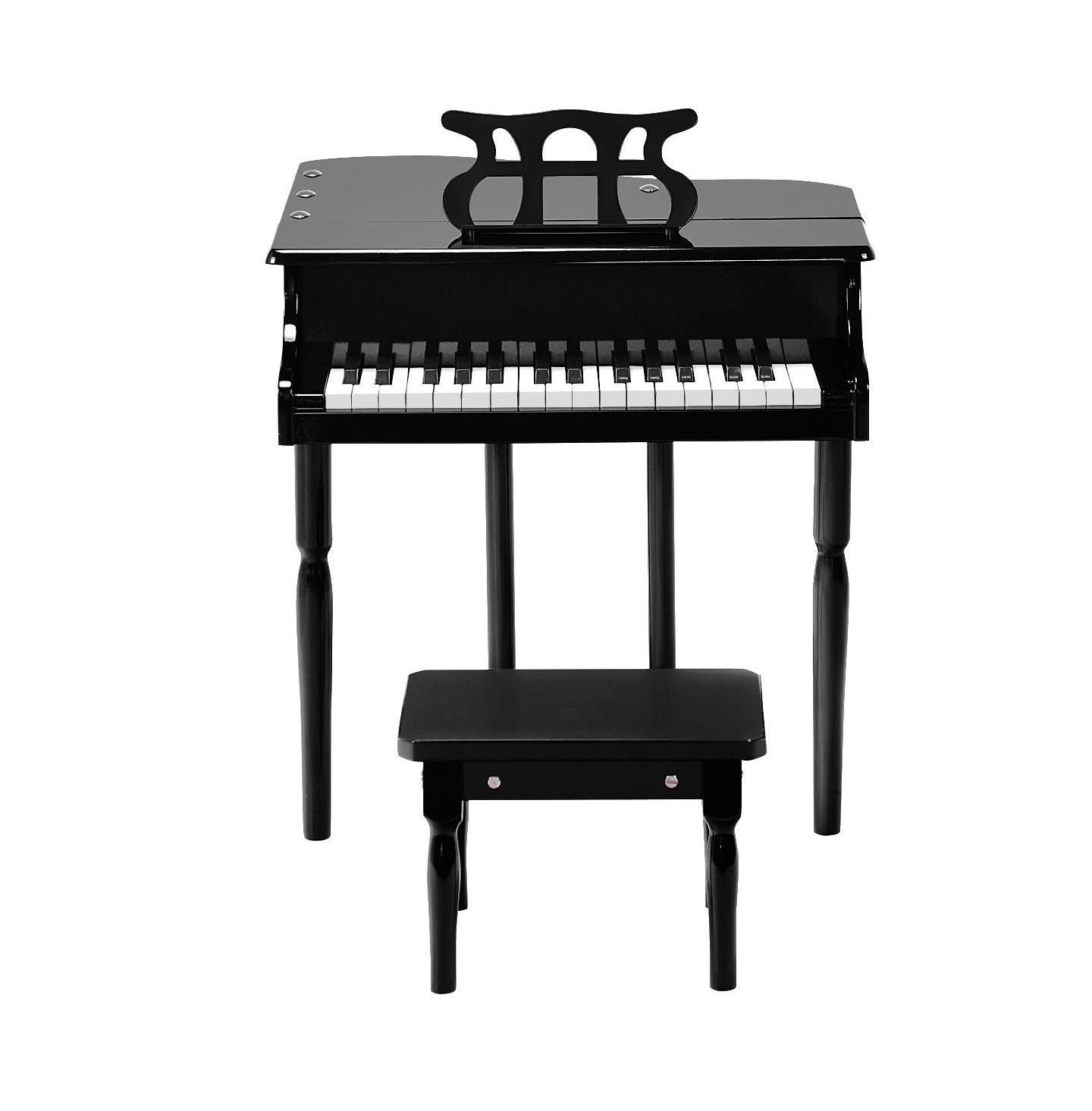 Детские игрушки Costway 30-Key Baby Grand Piano, Bench, and Music Holder, 3-Piece Set, Ages 1+, цвет: Чёрный — фото 4