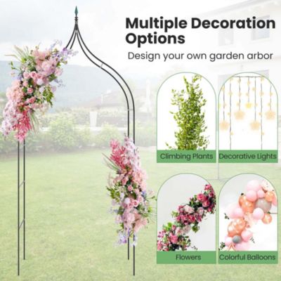 8'4'' High x 4'7'' Wide Steel Garden Arch Rose Arbor Climbing Plant Outdoor Garden