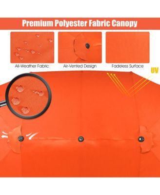 15FT Double-Sided Twin Patio Umbrella Sun Shade Outdoor Crank Market Base