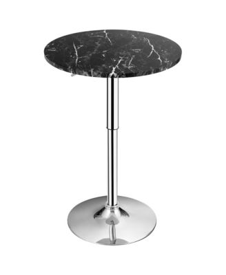 Round Bistro Bar Table Height Adjustable 360-degree Swivel