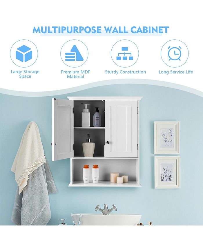 Costway Wall Mount Bathroom Storage Organizer Medicine